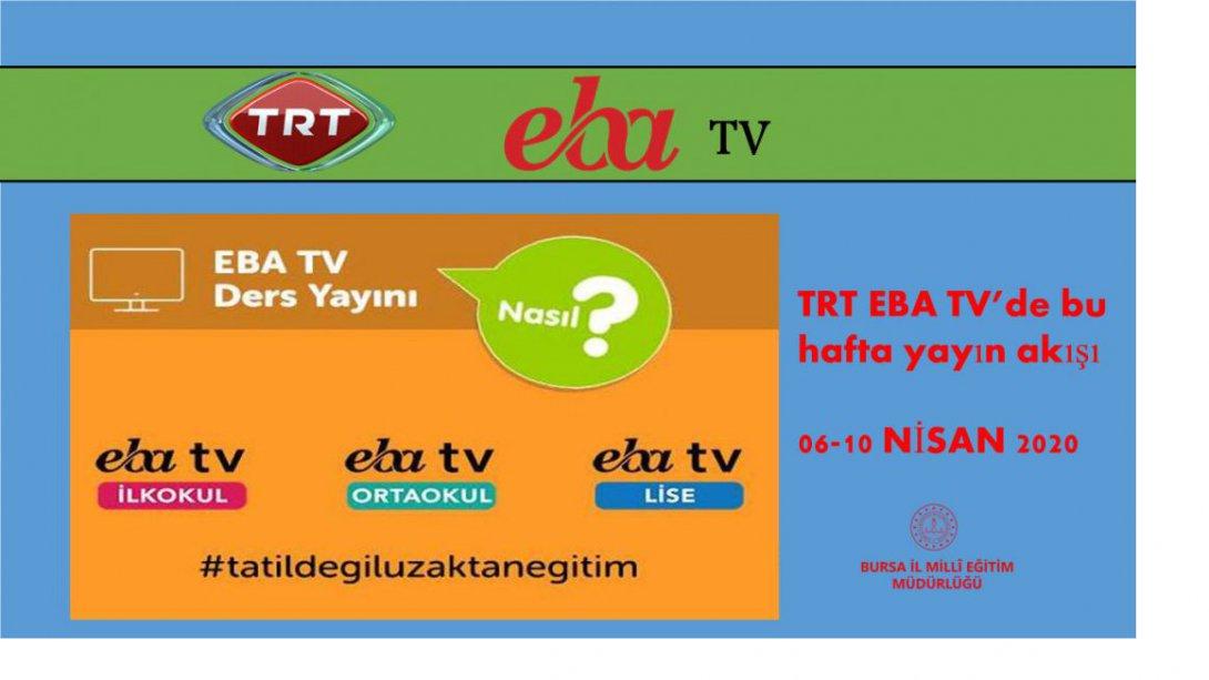 TRT EBA TV 6-10 NİSAN 2020 PROGRAMI